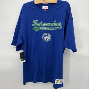 Men's Mitchell & Ness Blue Minnesota Timberwolves Felt Embroidered Classic XXL